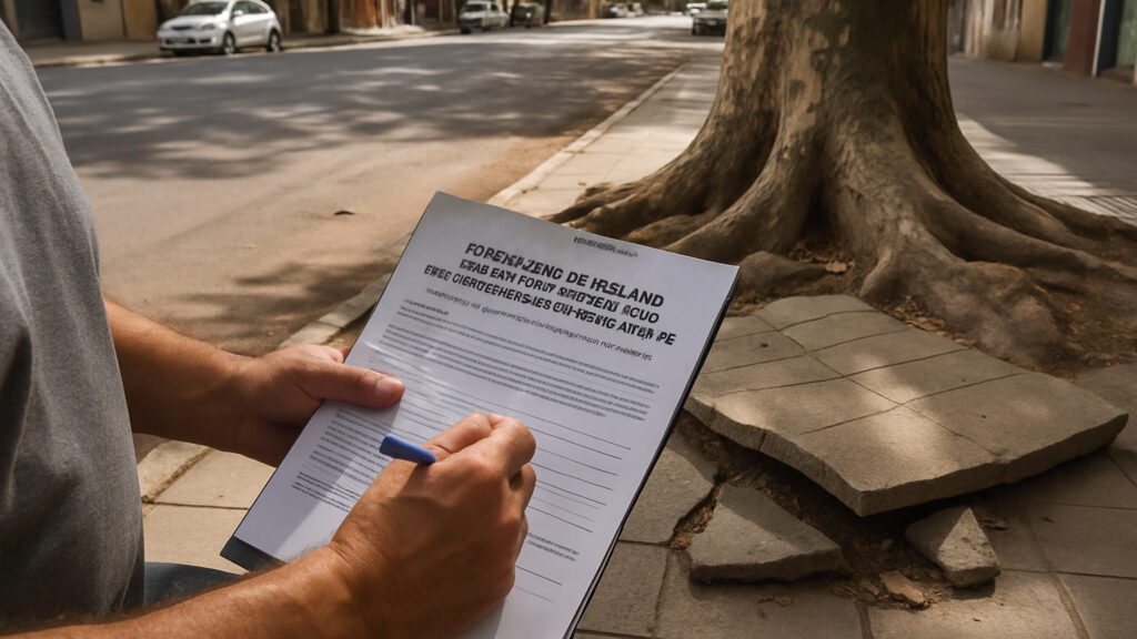 Formulario de Reclamo al Municipio por Daños causado por Árboles, Veredas y otros objetos.