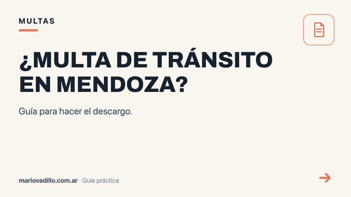 ¿Multa de tránsito en Mendoza?