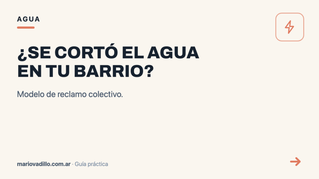 ¿Se cortó el agua en tu barrio?