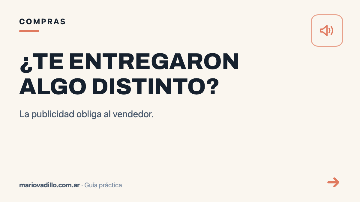 ¿Te entregaron algo distinto?