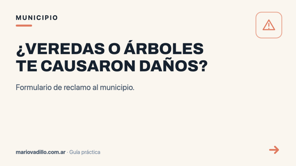 ¿Veredas o árboles te causaron daños?